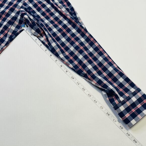 Mizzen+Main Shirt Mens Medium Blue Plaid Performance Dress Stretch Classic Fit - Picture 10 of 13